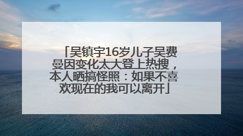 吴镇宇16岁儿子吴费曼因变化太大登上热搜，本人晒搞怪照：如果不喜欢现在的我可以离开