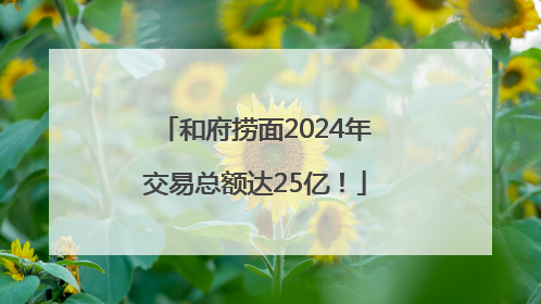 和府捞面2024年交易总额达25亿！