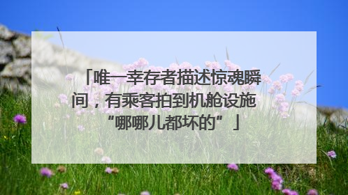 唯一幸存者描述惊魂瞬间，有乘客拍到机舱设施“哪哪儿都坏的”