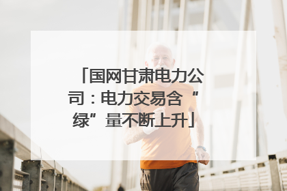国网甘肃电力公司：电力交易含“绿”量不断上升