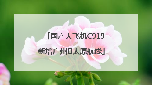 国产大飞机C919新增广州⇌太原航线