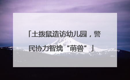 土拨鼠造访幼儿园，警民协力智擒“萌兽”