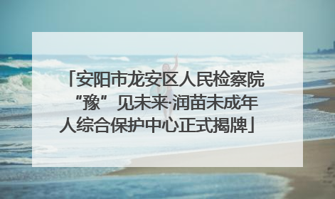 安阳市龙安区人民检察院“豫”见未来·润苗未成年人综合保护中心正式揭牌