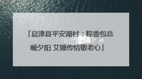 夏津县平安湖村：粽香包意暖夕阳 艾锤传情敬老心