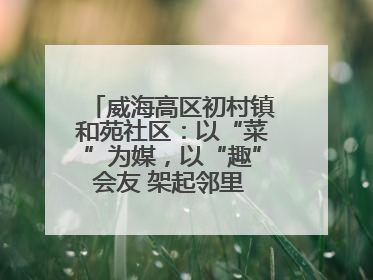 威海高区初村镇和苑社区：以“菜”为媒，以“趣”会友 架起邻里 “连心桥”