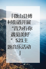 微山县傅村街道开展“音为有你 遇见美好”521主题音乐活动