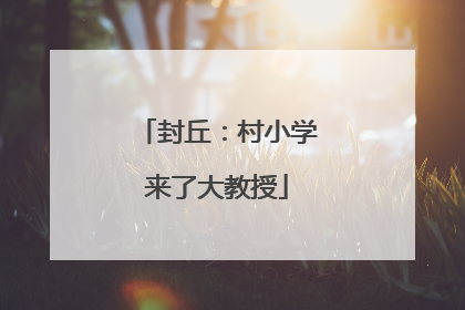封丘：村小学来了大教授