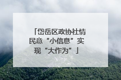 岱岳区政协社情民意“小信息”实现“大作为”