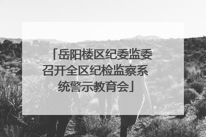 岳阳楼区纪委监委召开全区纪检监察系统警示教育会