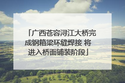广西苍容浔江大桥完成钢箱梁环缝焊接 将进入桥面铺装阶段