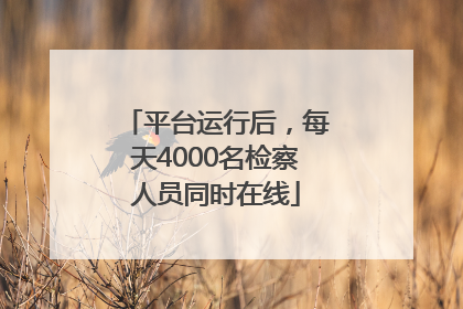 平台运行后，每天4000名检察人员同时在线