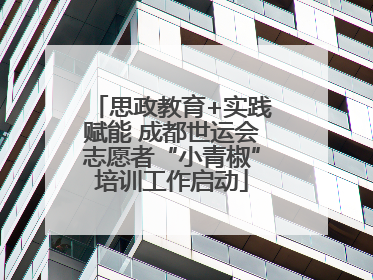 思政教育+实践赋能 成都世运会志愿者“小青椒”培训工作启动