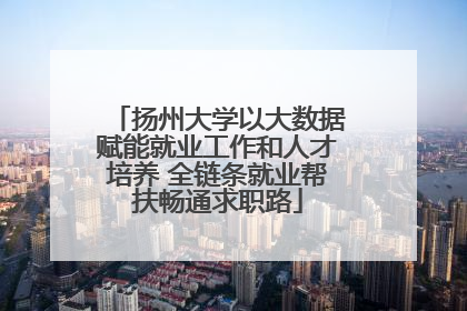扬州大学以大数据赋能就业工作和人才培养 全链条就业帮扶畅通求职路