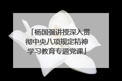 杨国强讲授深入贯彻中央八项规定精神学习教育专题党课