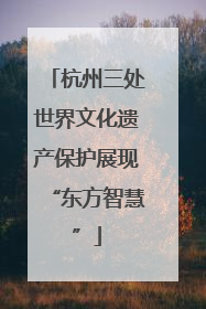 杭州三处世界文化遗产保护展现“东方智慧”