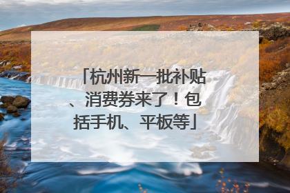 杭州新一批补贴、消费券来了！包括手机、平板等