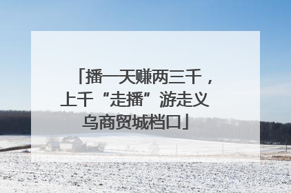 播一天赚两三千，上千“走播”游走义乌商贸城档口