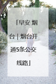早安 烟台｜烟台开通5条公交线路
