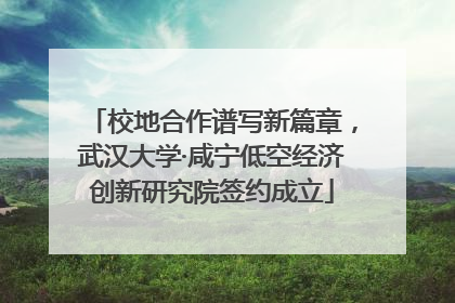 校地合作谱写新篇章，武汉大学·咸宁低空经济创新研究院签约成立