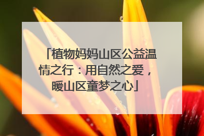 植物妈妈山区公益温情之行：用自然之爱，暖山区童梦之心