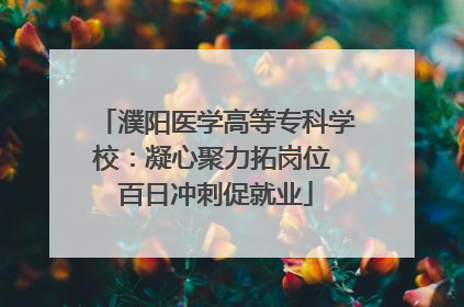 濮阳医学高等专科学校：凝心聚力拓岗位 百日冲刺促就业