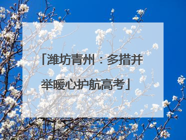 潍坊青州：多措并举暖心护航高考