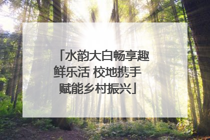 水韵大白畅享趣鲜乐活 校地携手赋能乡村振兴