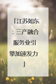 江苏如东：三产融合 服务业引擎加速发力