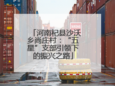 河南杞县沙沃乡尚庄村：“五星”支部引领下的振兴之路