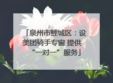 泉州市鲤城区：设美团骑手专窗 提供“一对一”服务