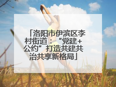 洛阳市伊滨区李村街道：“党建+公约”打造共建共治共享新格局