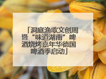 洞庭渔歌文创周暨“味道湖南”啤酒烧烤嘉年华德国啤酒季启动