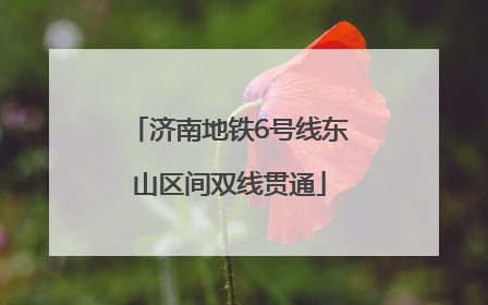 济南地铁6号线东山区间双线贯通
