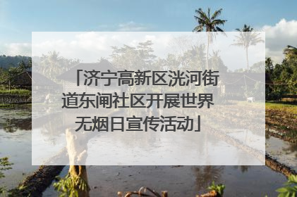 济宁高新区洸河街道东闸社区开展世界无烟日宣传活动