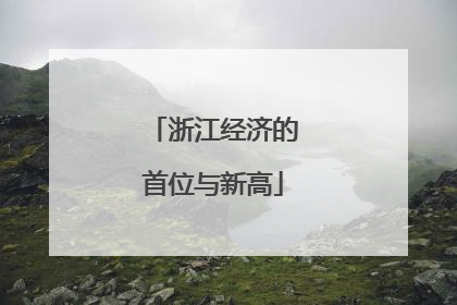 浙江经济的首位与新高