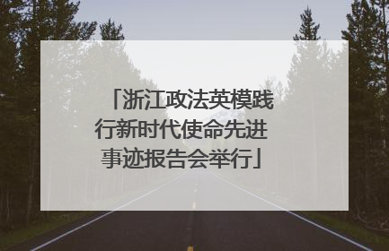 浙江政法英模践行新时代使命先进事迹报告会举行