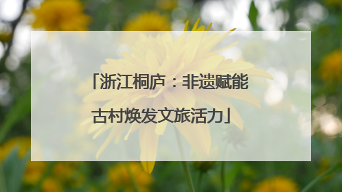 浙江桐庐：非遗赋能古村焕发文旅活力