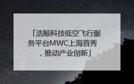 浩鲸科技低空飞行服务平台MWC上海首秀，推动产业创新