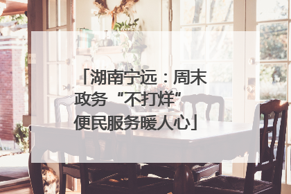 湖南宁远：周末政务“不打烊” 便民服务暖人心