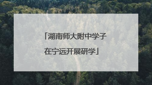 湖南师大附中学子在宁远开展研学