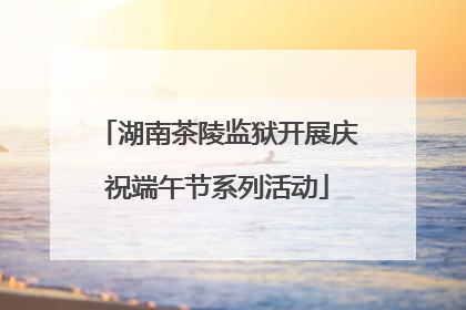 湖南茶陵监狱开展庆祝端午节系列活动