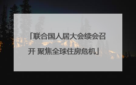 联合国人居大会续会召开 聚焦全球住房危机
