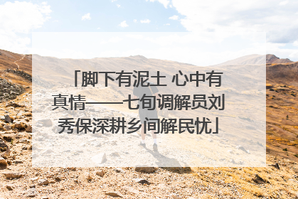 脚下有泥土 心中有真情——七旬调解员刘秀保深耕乡间解民忧
