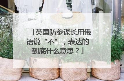 英国防参谋长用俄语说“不”，表达的到底什么意思？