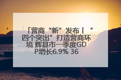 营商“新”发布丨“四个突出”打造营商环境 辉县市一季度GDP增长6.9% 36个重点项目落地