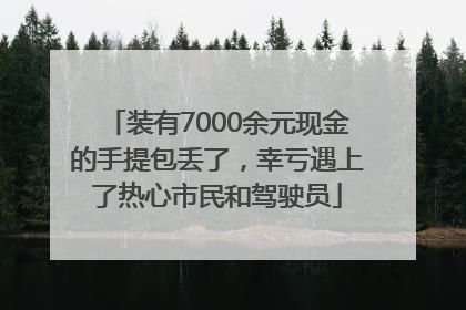 装有7000余元现金的手提包丢了，幸亏遇上了热心市民和驾驶员