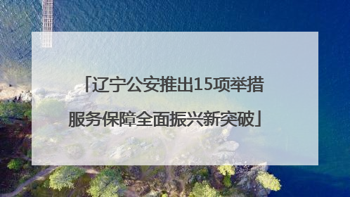 辽宁公安推出15项举措服务保障全面振兴新突破