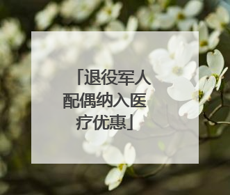 退役军人配偶纳入医疗优惠