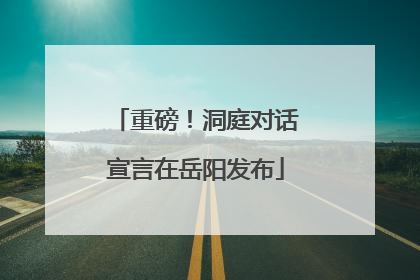 重磅！洞庭对话宣言在岳阳发布