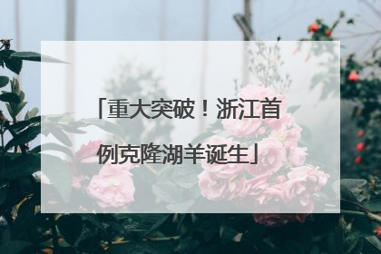 重大突破！浙江首例克隆湖羊诞生